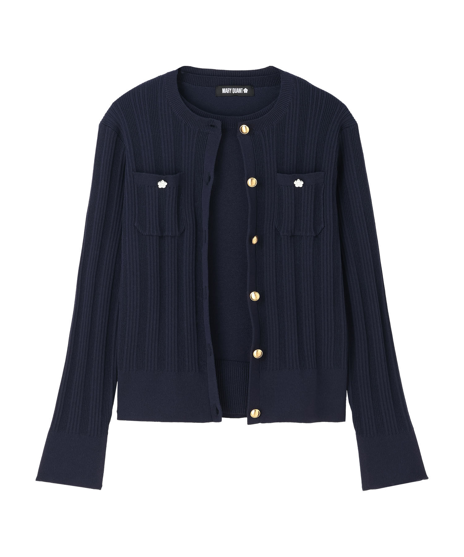 MARY QUANT「ゴールドボタン アンサンブル」|カーディガン|ネイビー