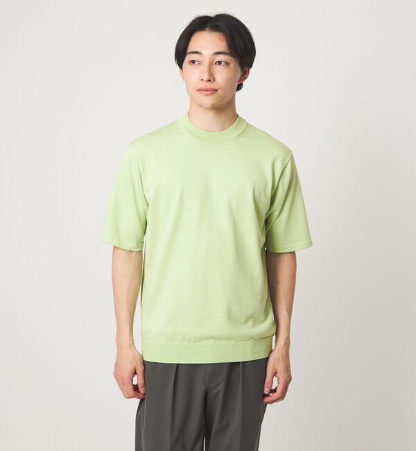 UNITED ARROWS green label relaxing「MTB コットン ハイゲージ モックネック ニット Tシャツ」|ニット・セーター|LIME