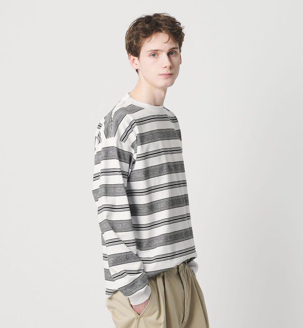 BEAUTY&YOUTH UNITED ARROWS「12oz ヘビーウェイト ボーダー クルーネック カットソー」|Tシャツ・カットソー|WHITE