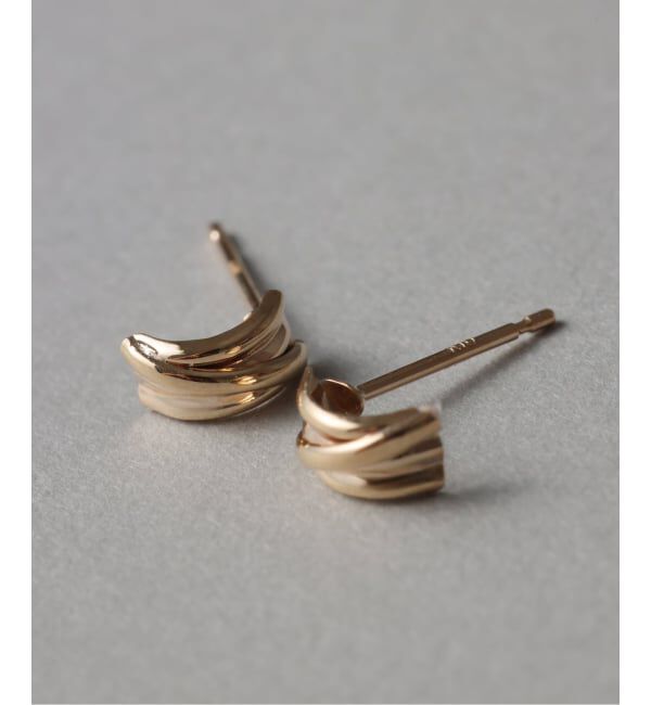 Lilas by Spick&Span「《WEB限定》クロスラインピアス K10（両耳）」|ピアス|ゴールド