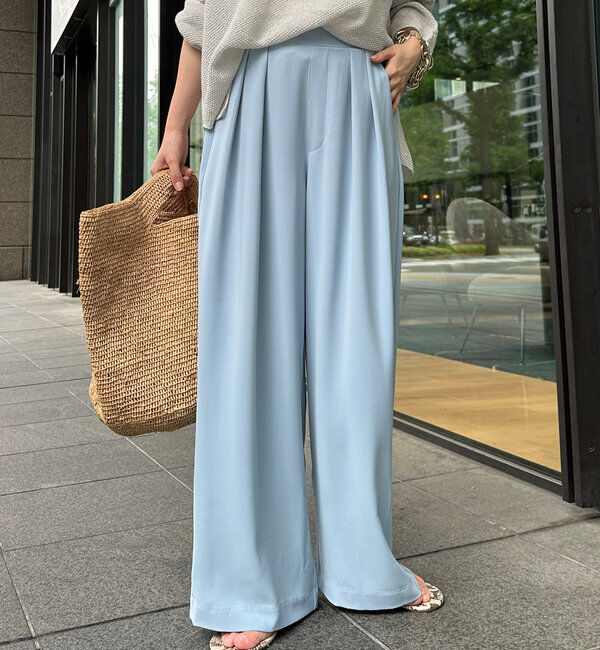  「【累計販売数3万枚突破/21色4サイズ展開！】タックワイドパンツ」|チノ|