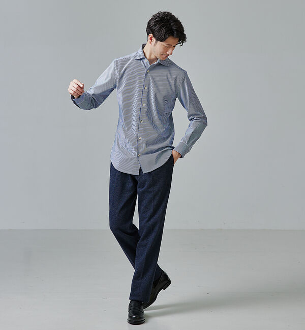ABAHOUSE「【FLEX SHIRTS】マルチストレッチ ナローストライプ シャツ」|シャツ・ブラウス|