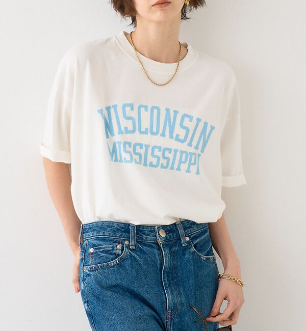 Rouge vif「【REMI RELIEF レミレリーフ】別注TEE WISCONSI ロゴTシャ」|Tシャツ・カットソー|オフホワイト