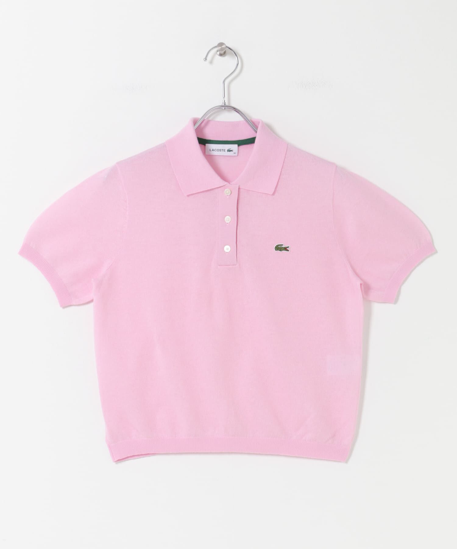 URBAN RESEARCH DOORS「LACOSTE　ラメニットポロシャツ」|ニット・セーター|ピンク