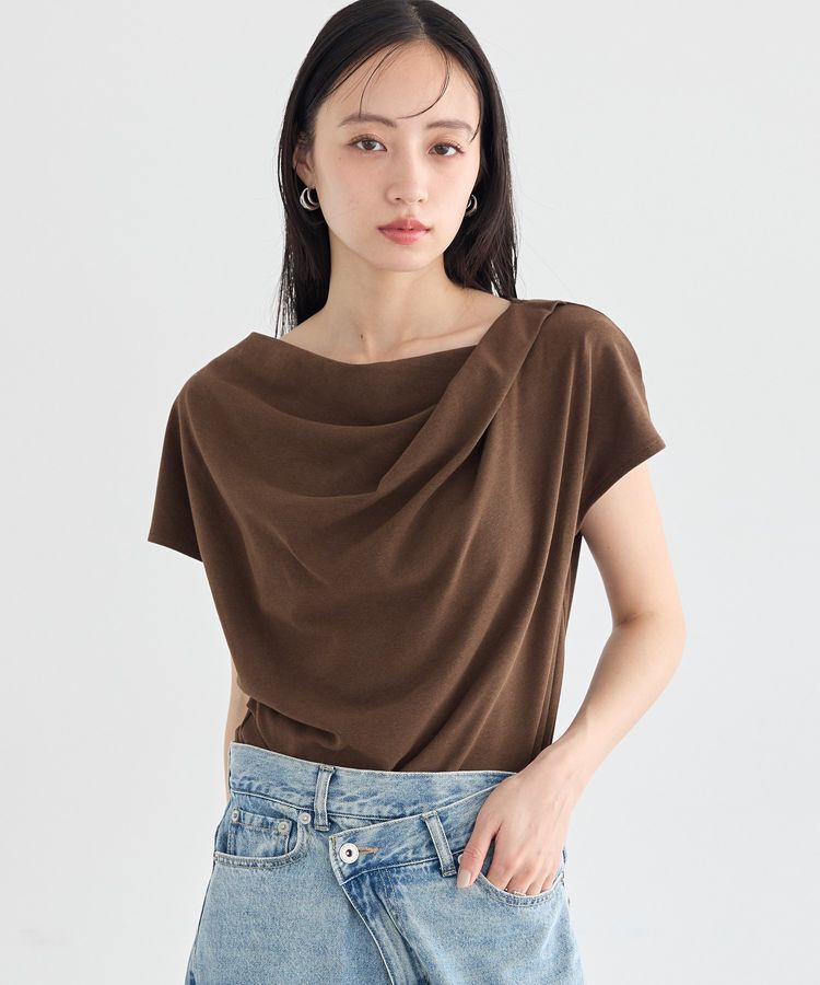 earth music&ecology「フレンチスリーフドレーププルオーバー」|Tシャツ・カットソー|Brown