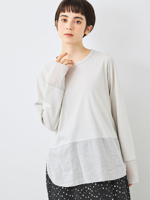 SM2「布帛切替ロンT」|Tシャツ・カットソー|グレー