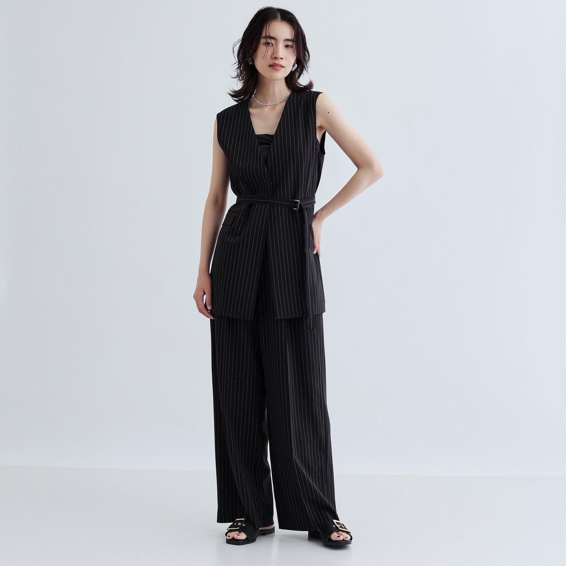 GALLEST「【セットアップ可】ナローベルテッドジレ【カセット服/オケージョン/通勤】」|ベスト・ジレ|