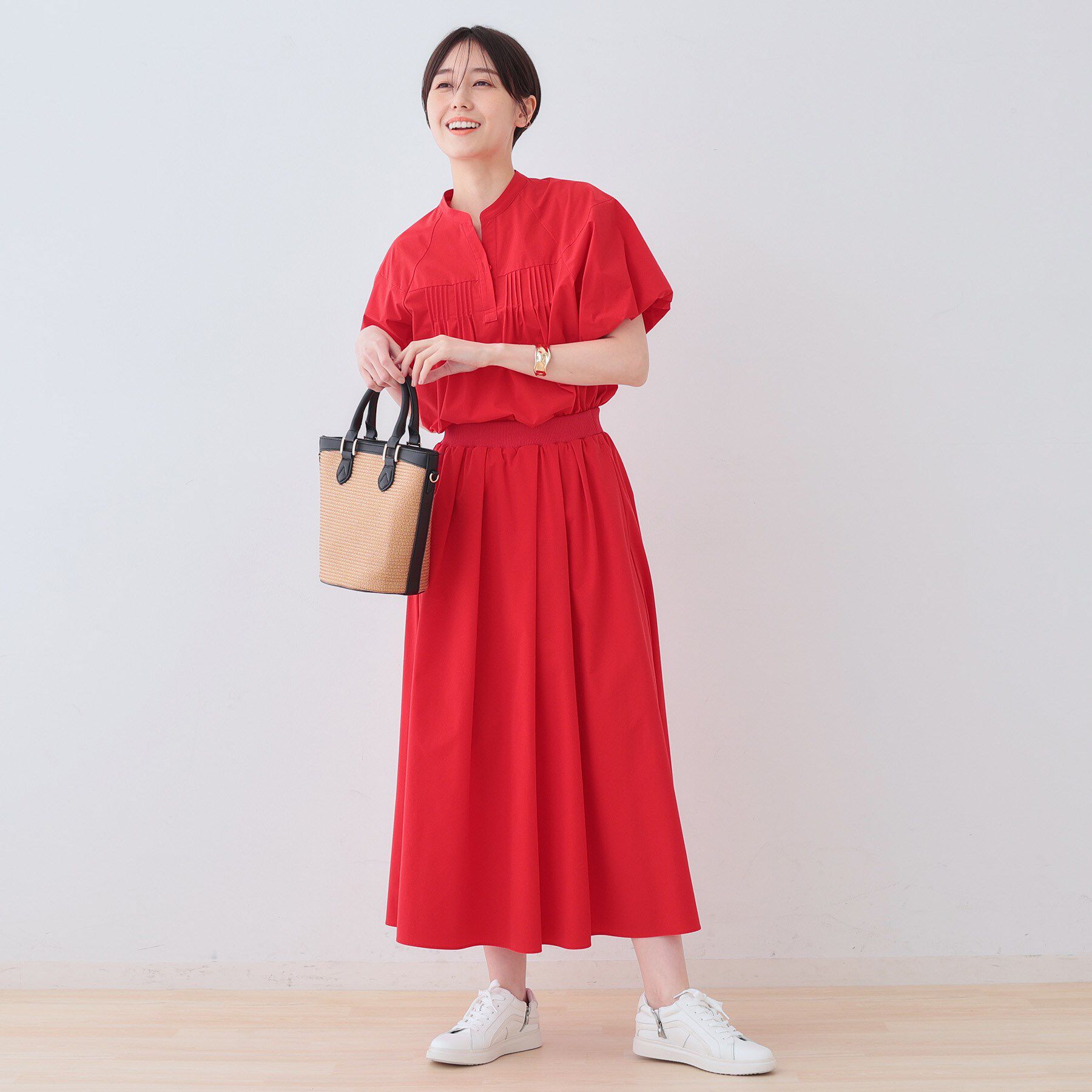 INDIVI「【通気性◎撥水／UVケア／SETUP可能】アクティブスカート」|スカート|