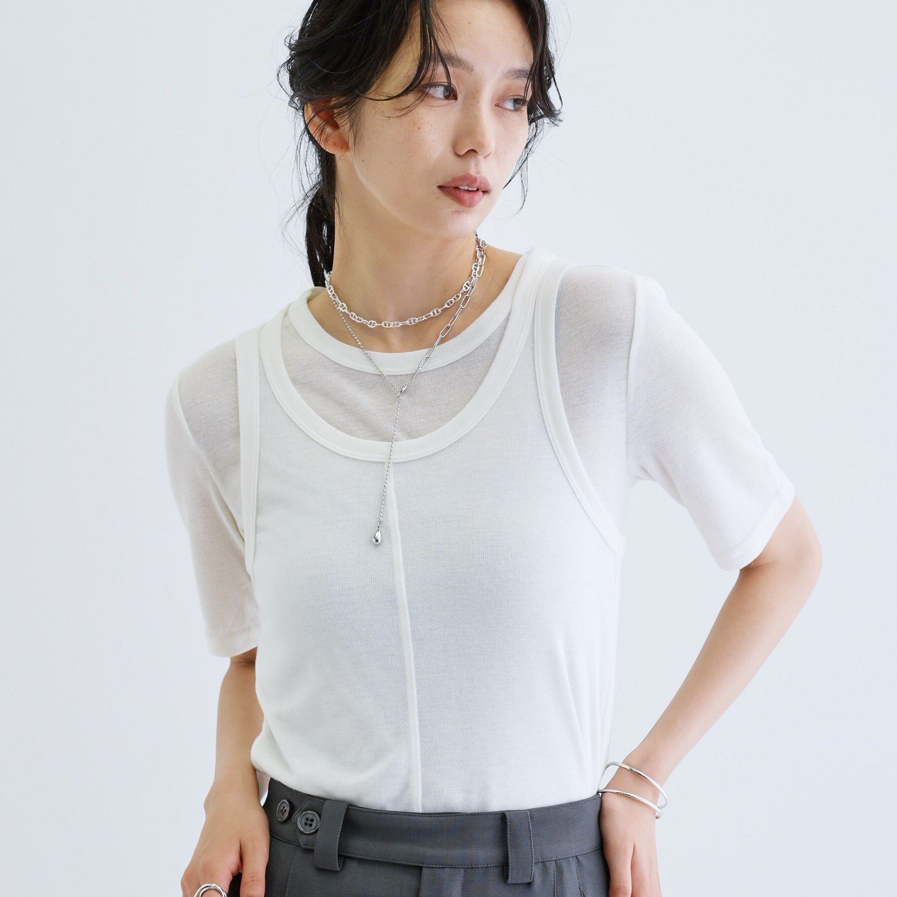 GALLEST「タンクセットテレコTシャツ」|Tシャツ・カットソー|
