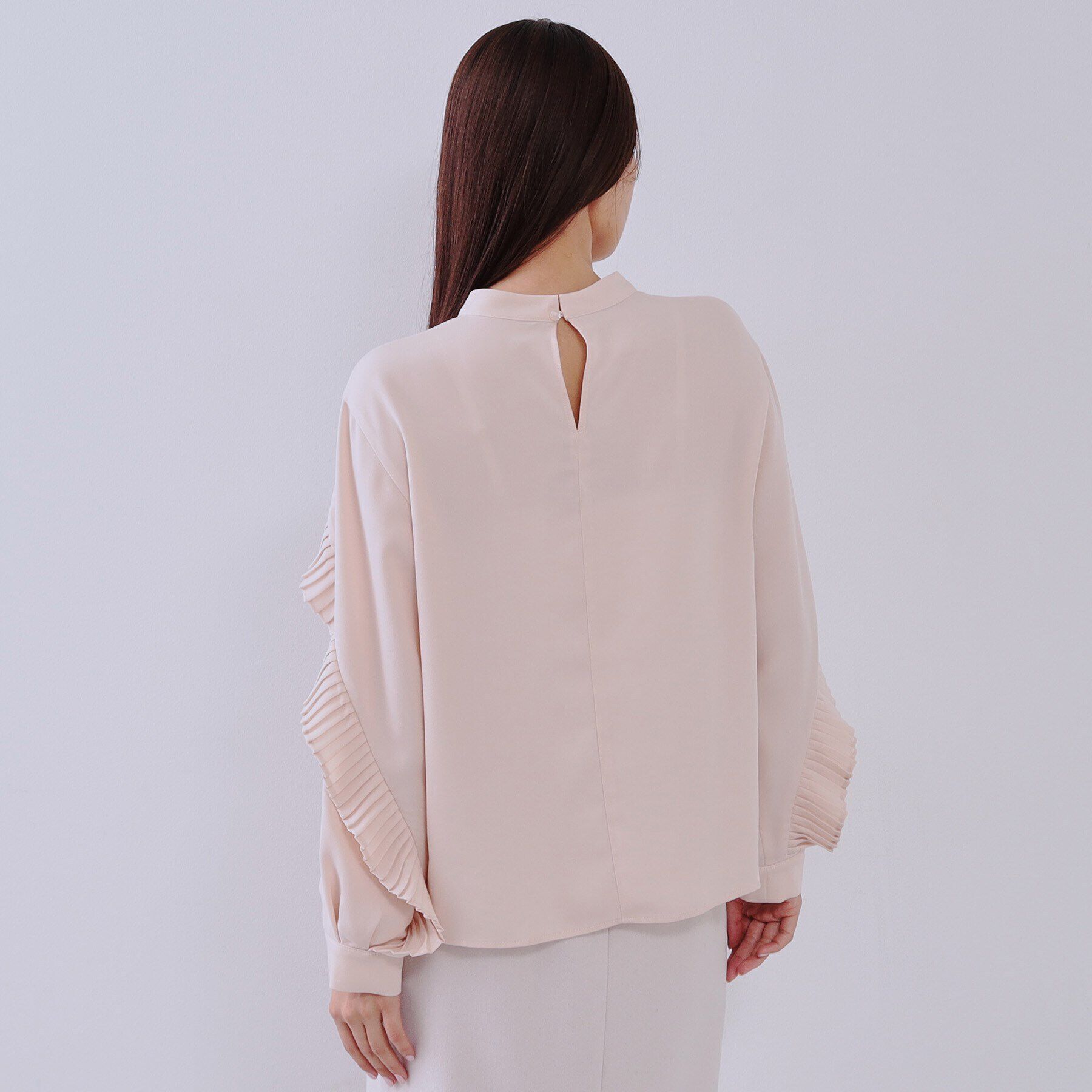 OPAQUE.CLIP「《美人百花掲載》プリーツフリルスリーブブラウス【洗濯機洗い可】」|シャツ・ブラウス|