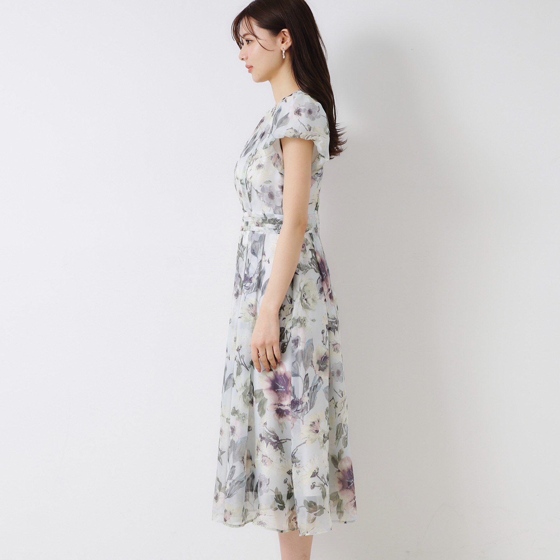 Couture broach「【花柄・一枚で着映える・細見え】Summerオーガンフルールワンピース」|ワンピース|