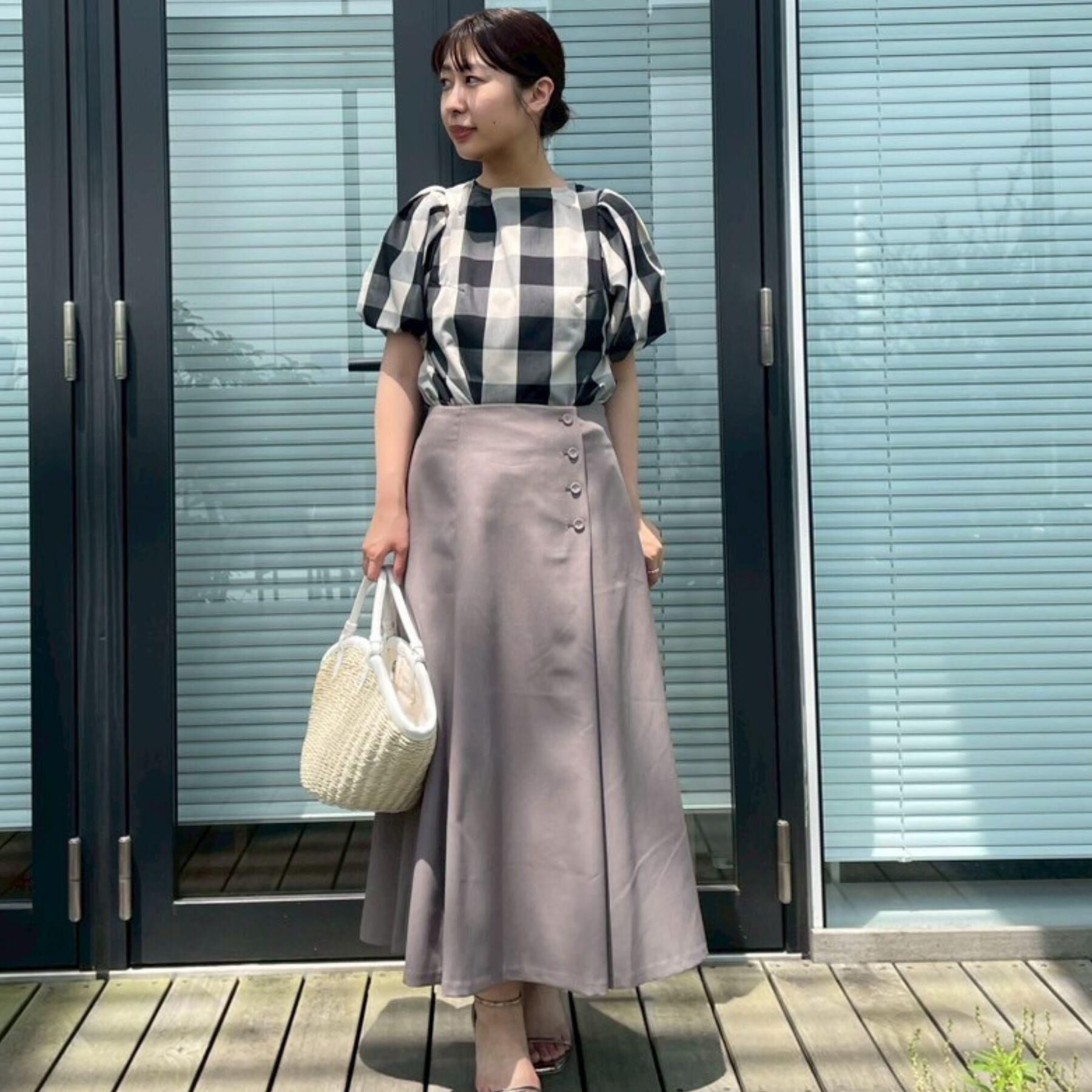 Couture broach「【マシンウォッシャブル・二の腕カバー】ブロックチェックブラウス」|シャツ・ブラウス|