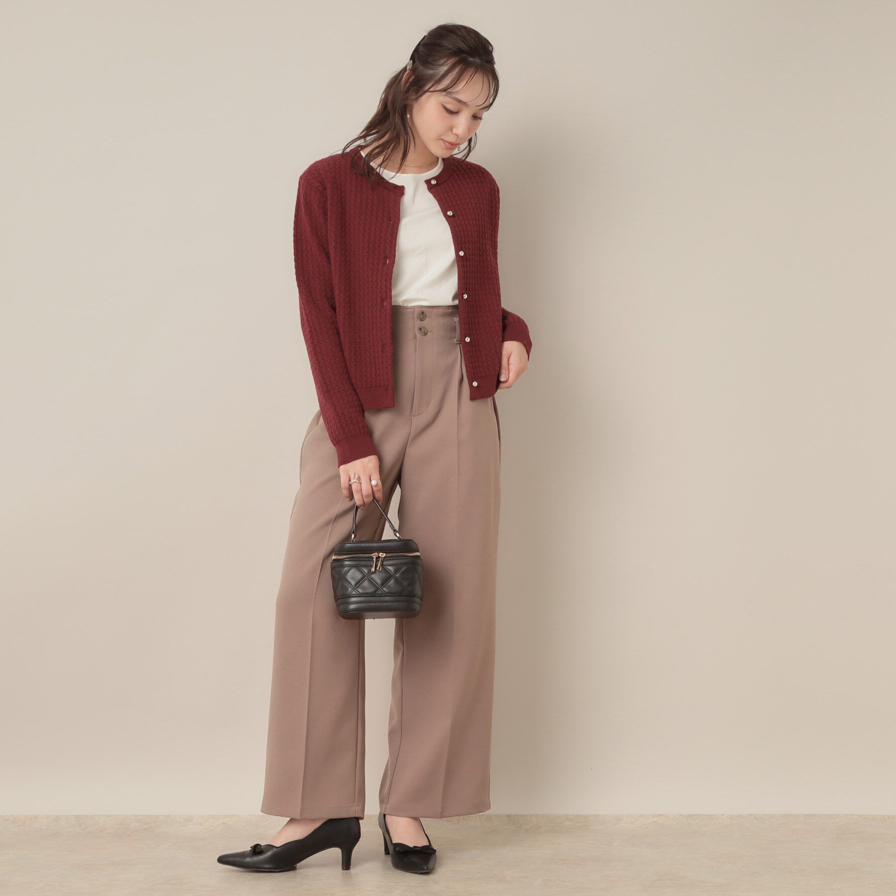 Couture broach「【大人可愛い・きれいめ・通勤】ケーブルカーディガン」|カーディガン|