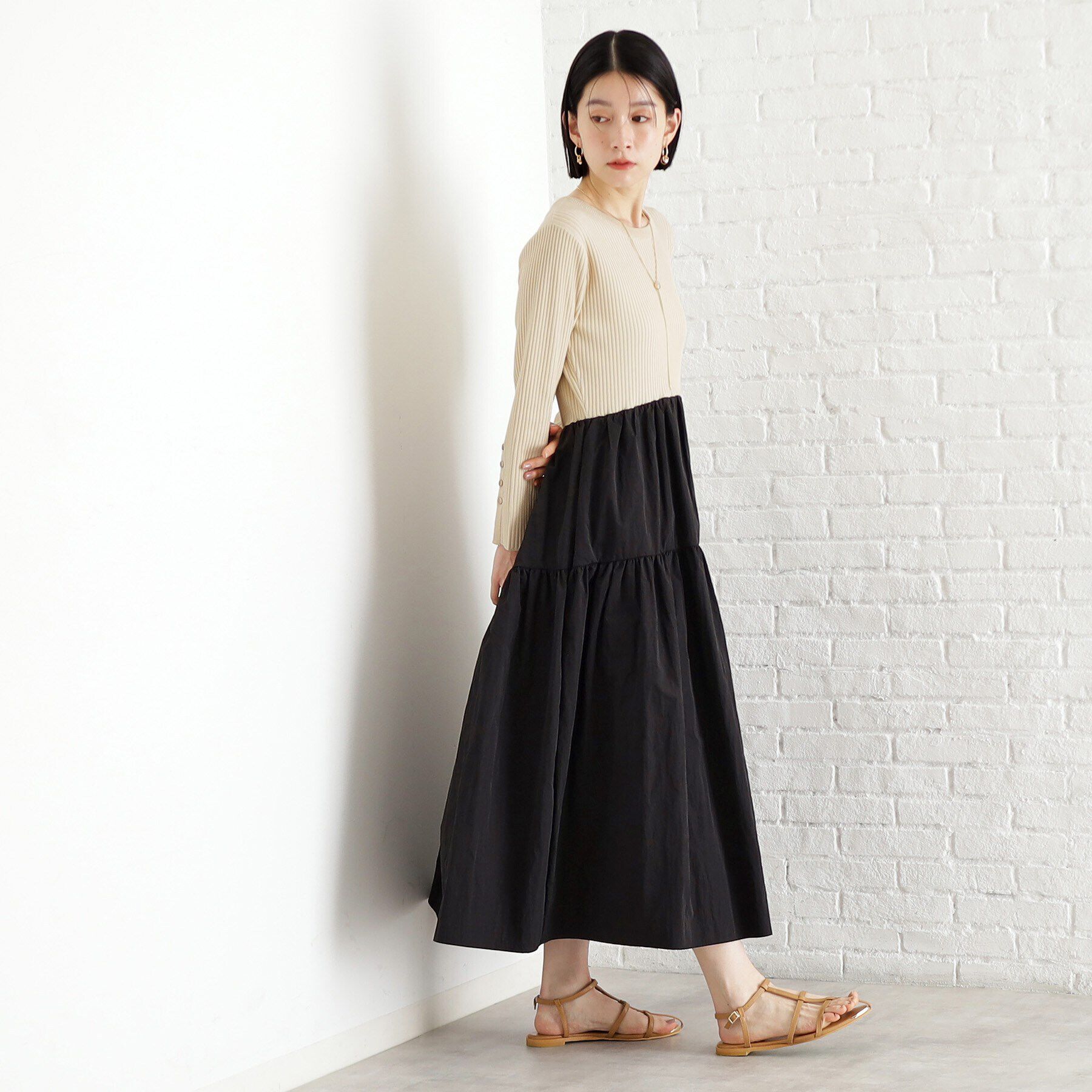 THE SHOP TK「ニットドッキングワンピース【洗える】」|ワンピース|