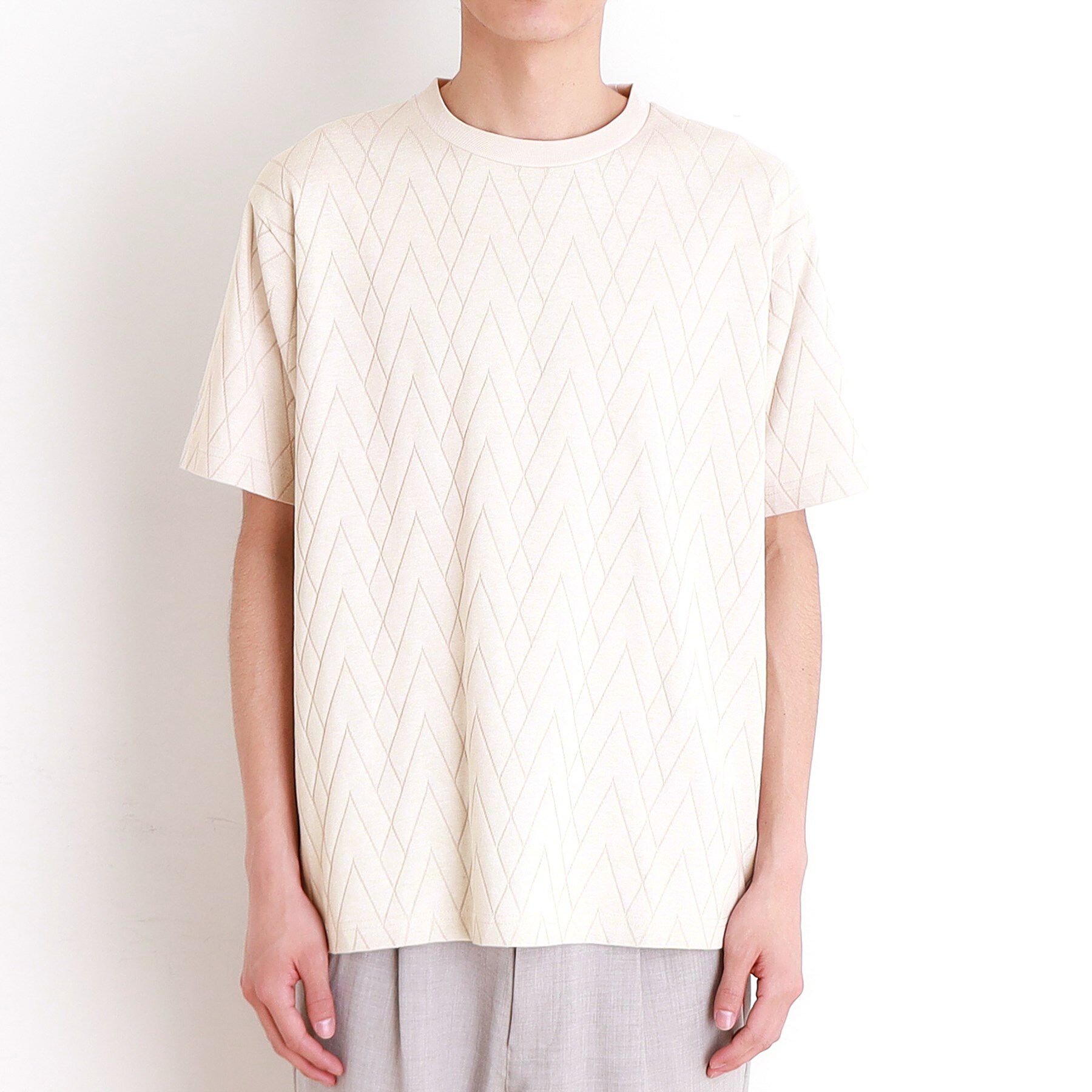 THE SHOP TK「ジオメトリック リンクス柄 半袖Ｔシャツ 洗濯機OK」|Tシャツ・カットソー|