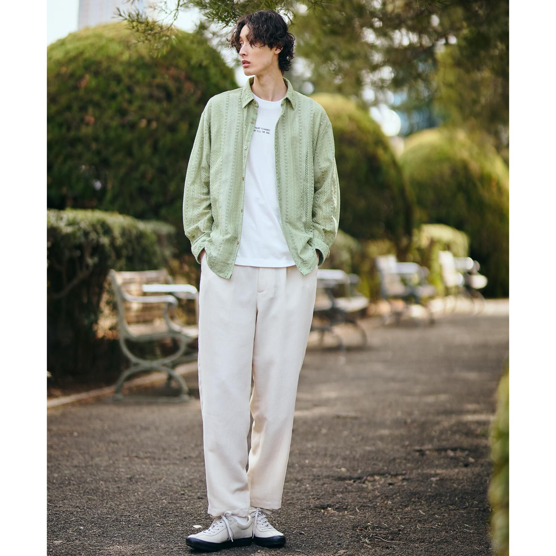 THE SHOP TK「パナマメッシュ ワイドパンツ セットアップ可」|その他|