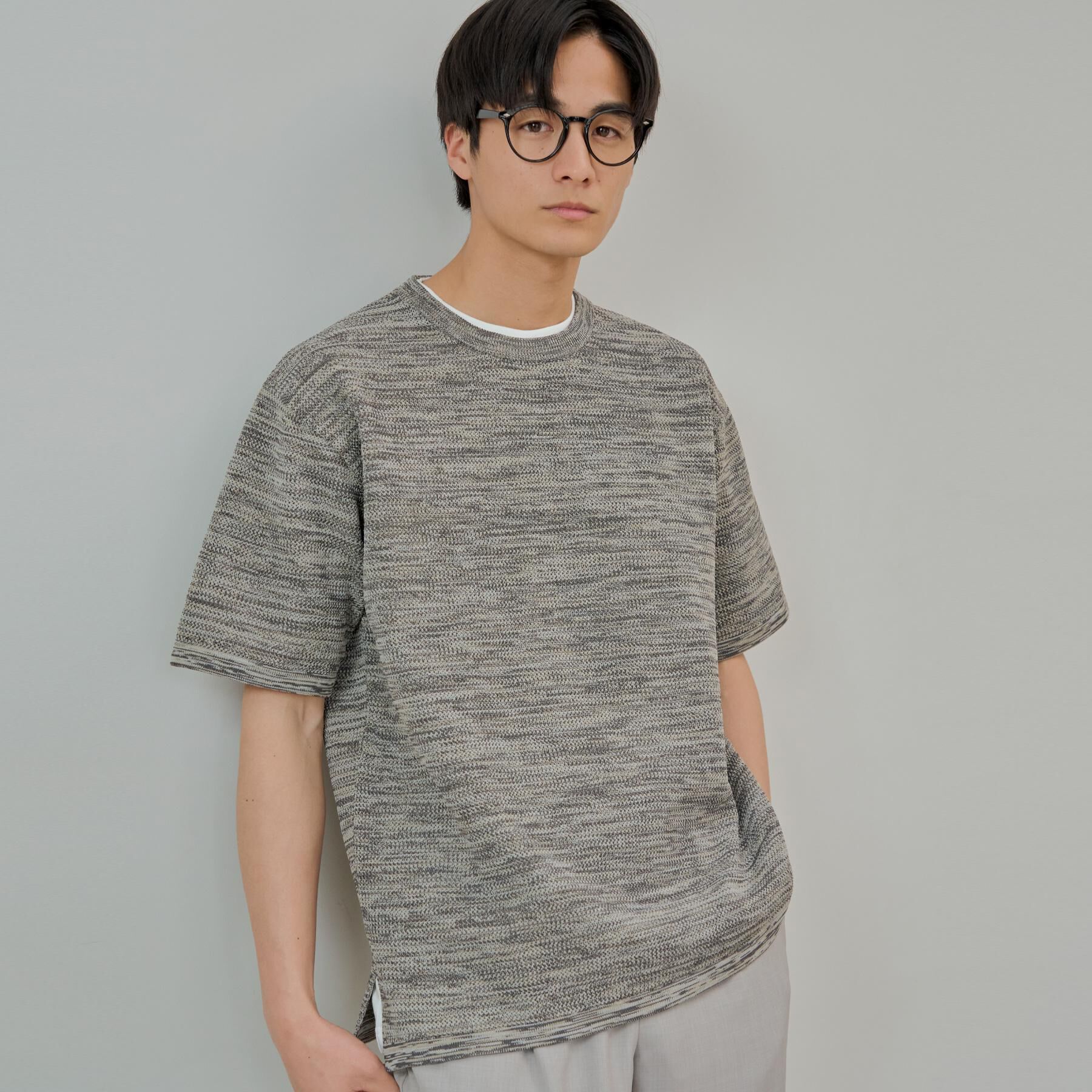 THE SHOP TK「ドライタッチ半袖ニットTシャツ　【洗濯機ＯＫ】」|ニット・セーター|トープ(054)