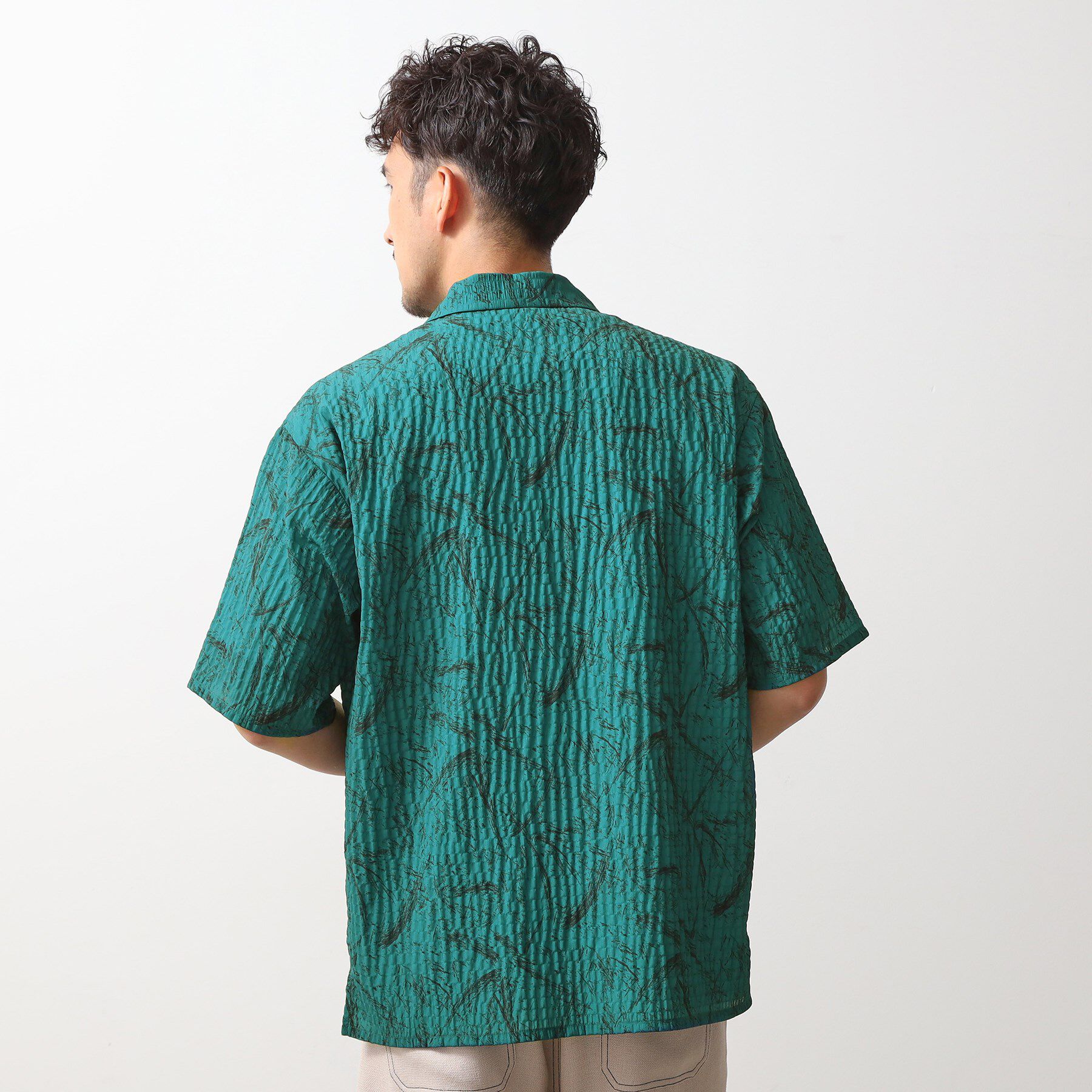 THE SHOP TK「総柄サッカー半袖シャツ マ洗濯機OK」|シャツ・ブラウス|