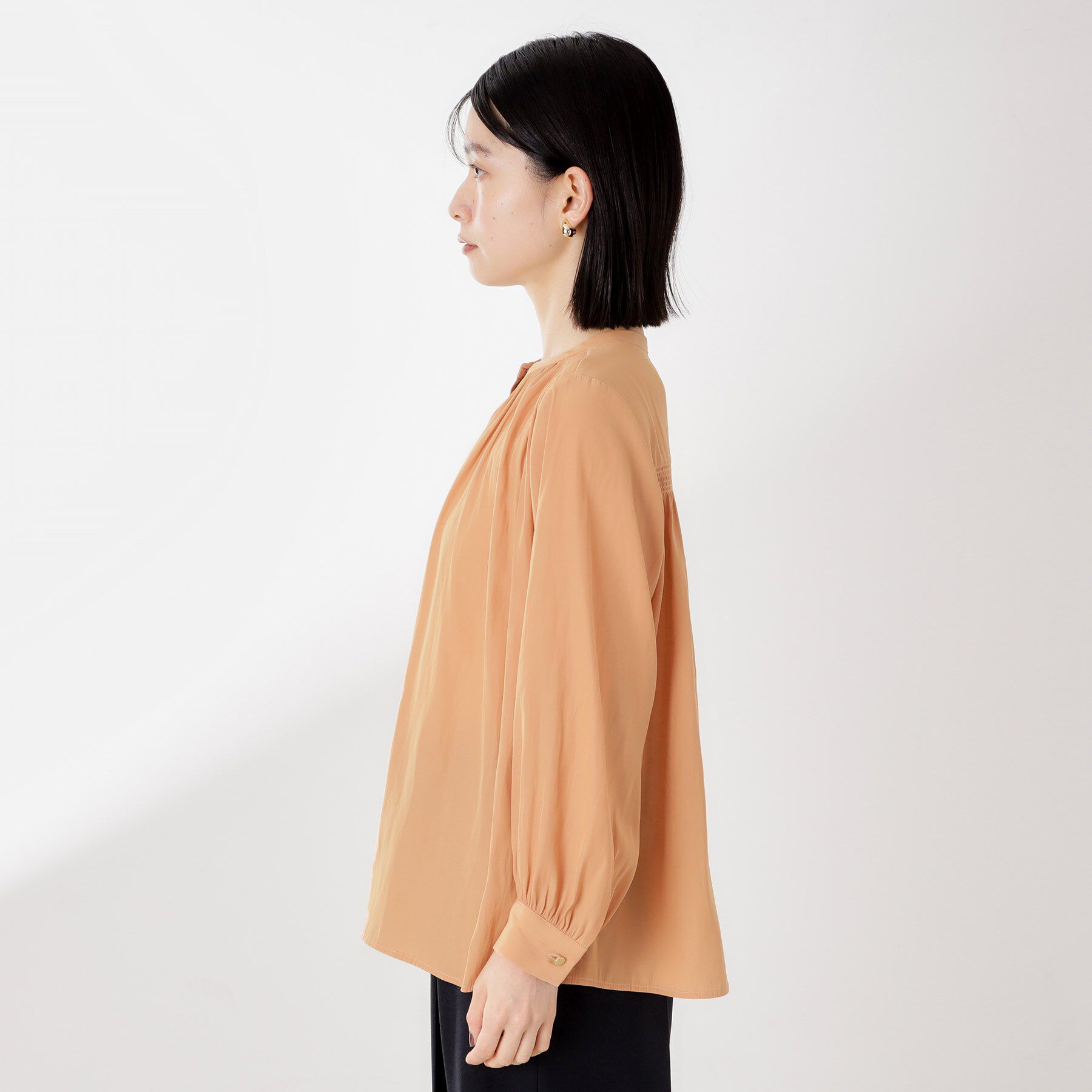THE SHOP TK「ヴィンテージサテンギャザーシャツ」|シャツ・ブラウス|