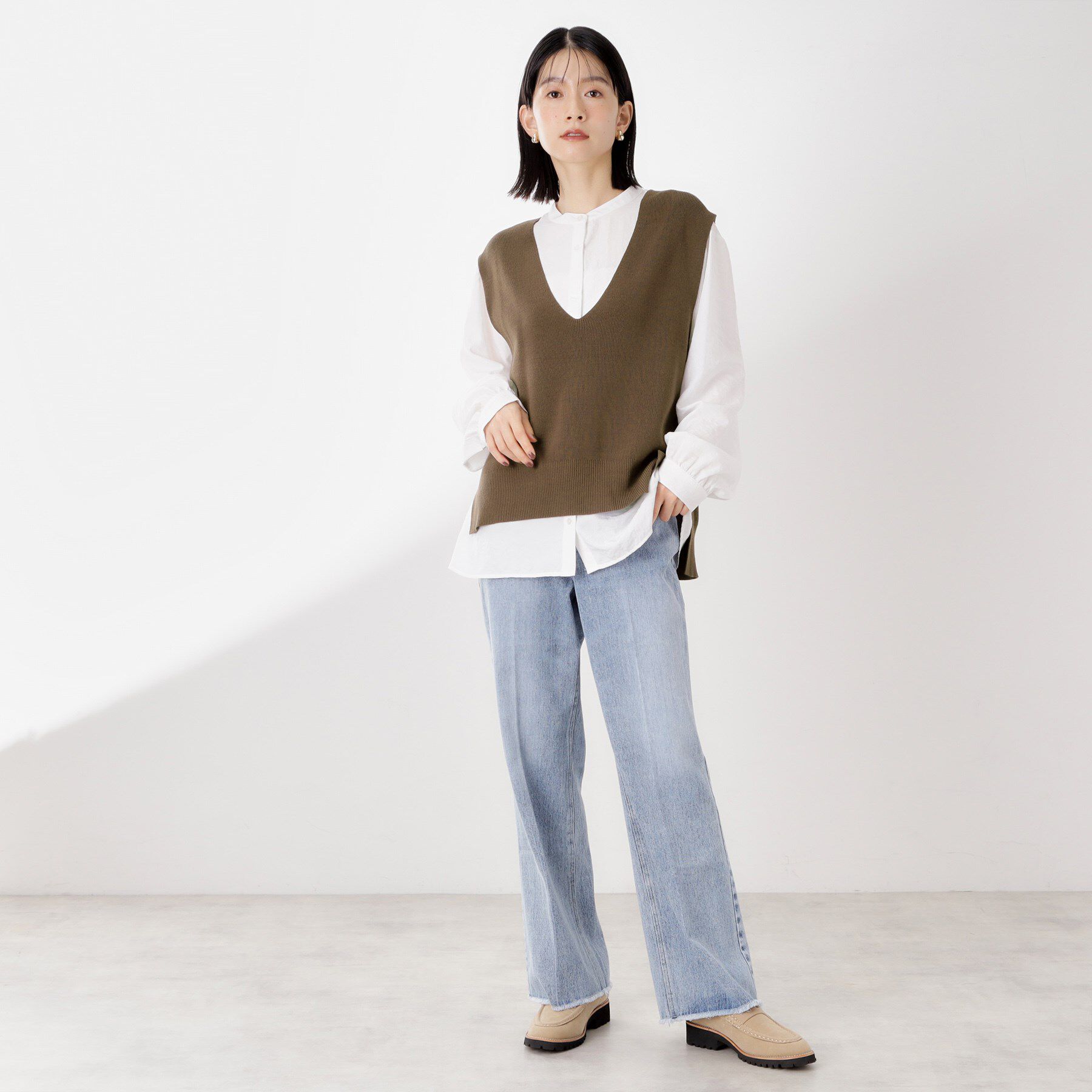 THE SHOP TK「【春まで着られる】ニットベスト＆ブラウスセット/洗濯機OK」|シャツ・ブラウス|