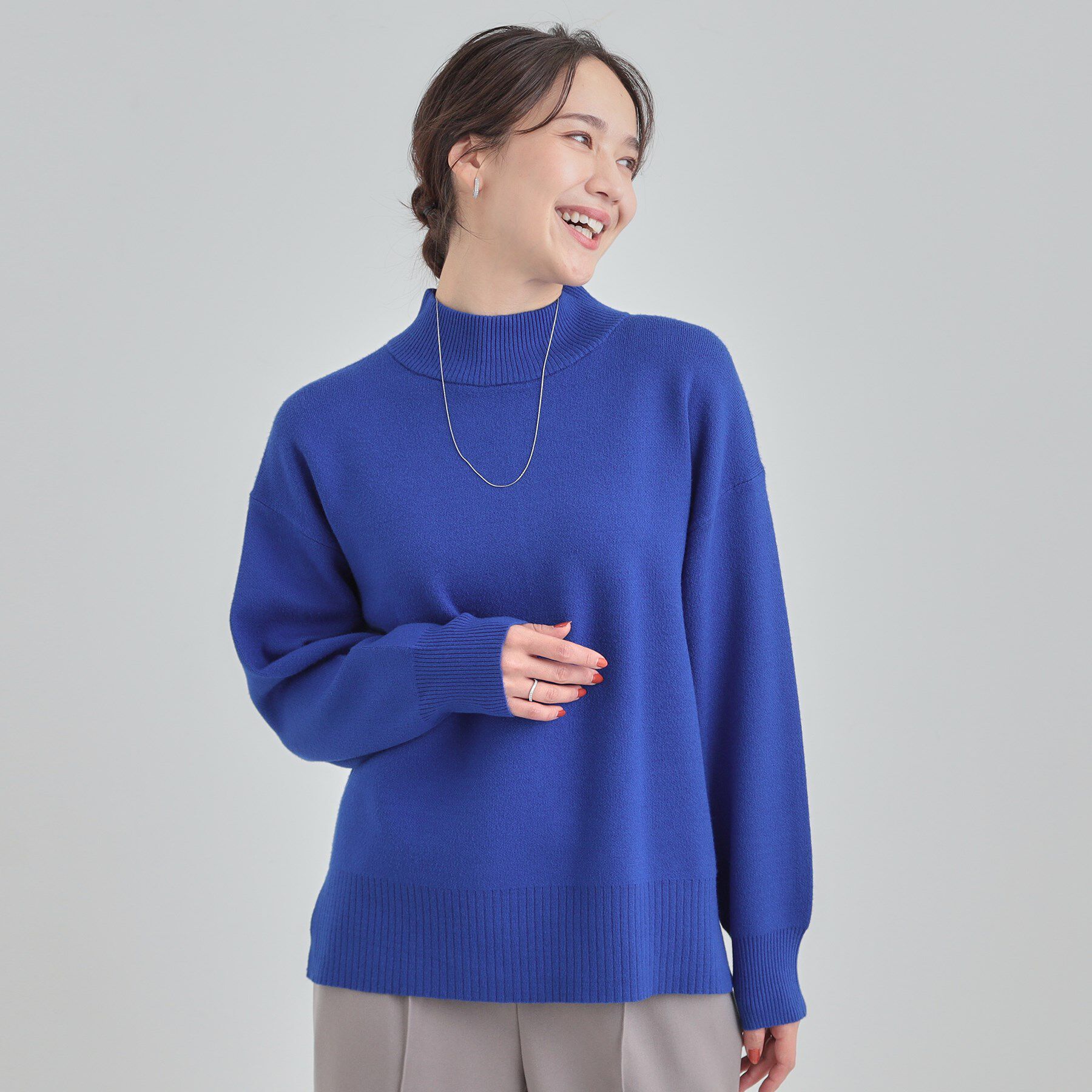 SHOO･LA･RUE「【洗濯機可/S-LL】厚すぎない　ゆったりシンプルもちもちニット」|ニット・セーター|