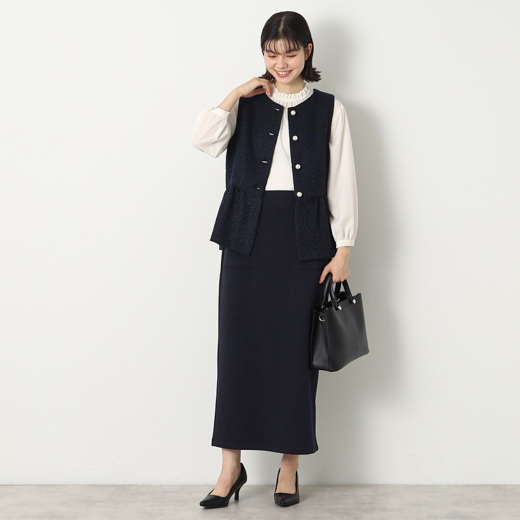 Dessin「【ウエストゴム・洗える】ダンボールジャージストレートスカート（XS～L）」|スカート|
