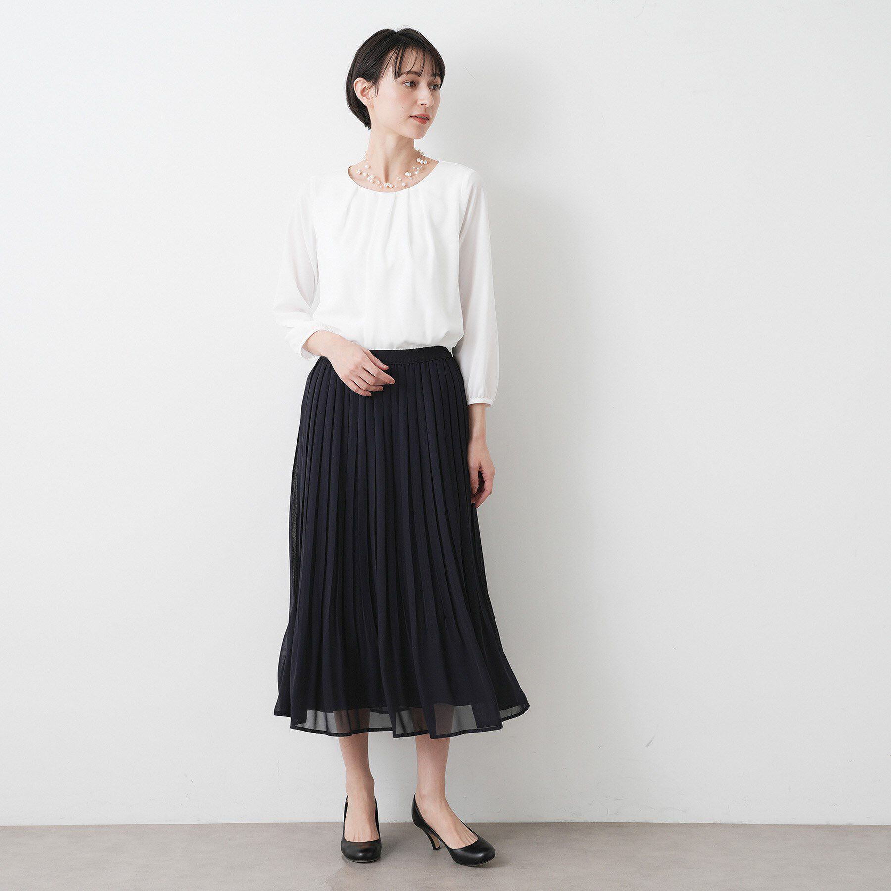Dessin「【入卒/セレモニー/ウエストゴム/洗える】シフォンプリーツスカート」|スカート|
