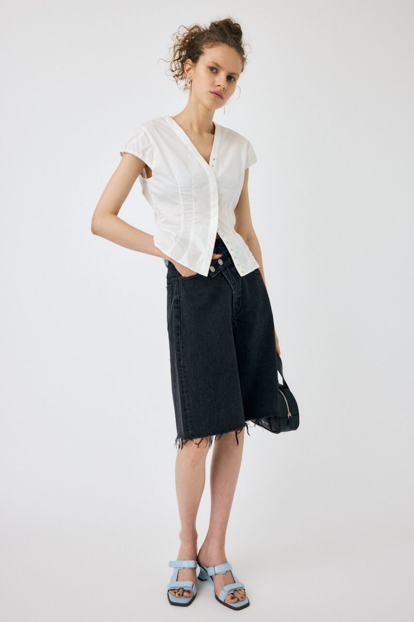MOUSSY「CAPSLEEVE BUTTON シャツ」|シャツ・ブラウス|