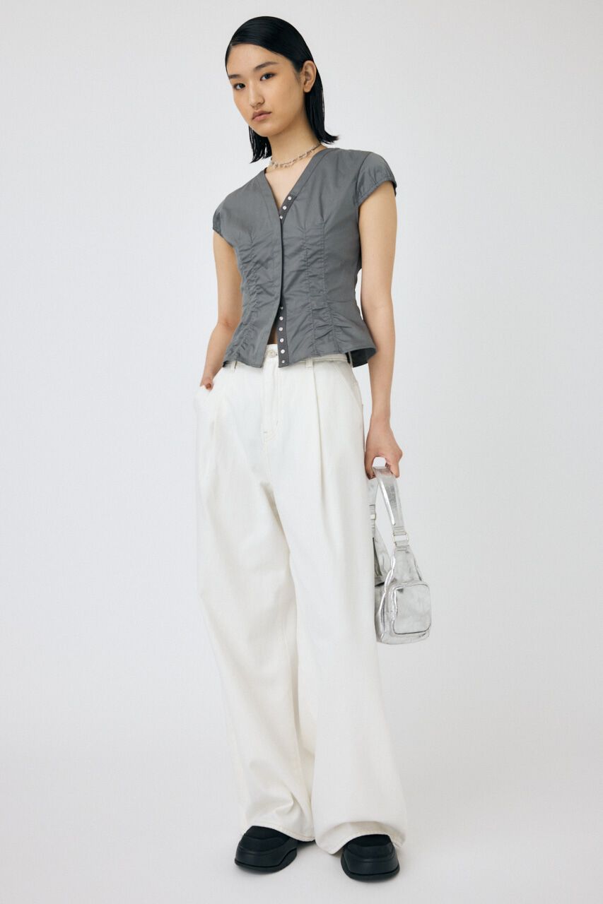 MOUSSY「CAPSLEEVE BUTTON シャツ」|シャツ・ブラウス|
