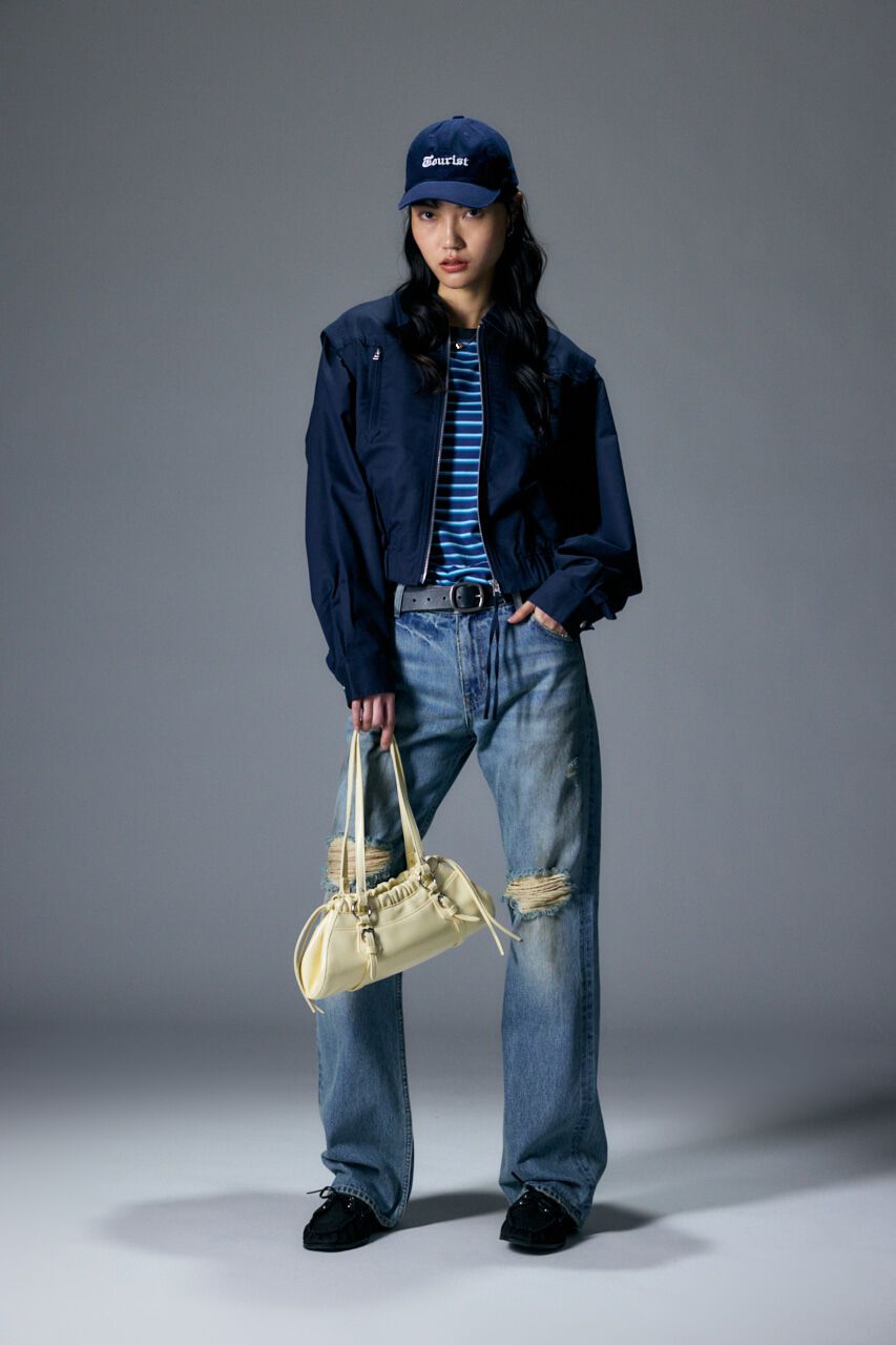 MOUSSY「ROLL SLEEVE マルチストライプ TEE」|Tシャツ・カットソー|