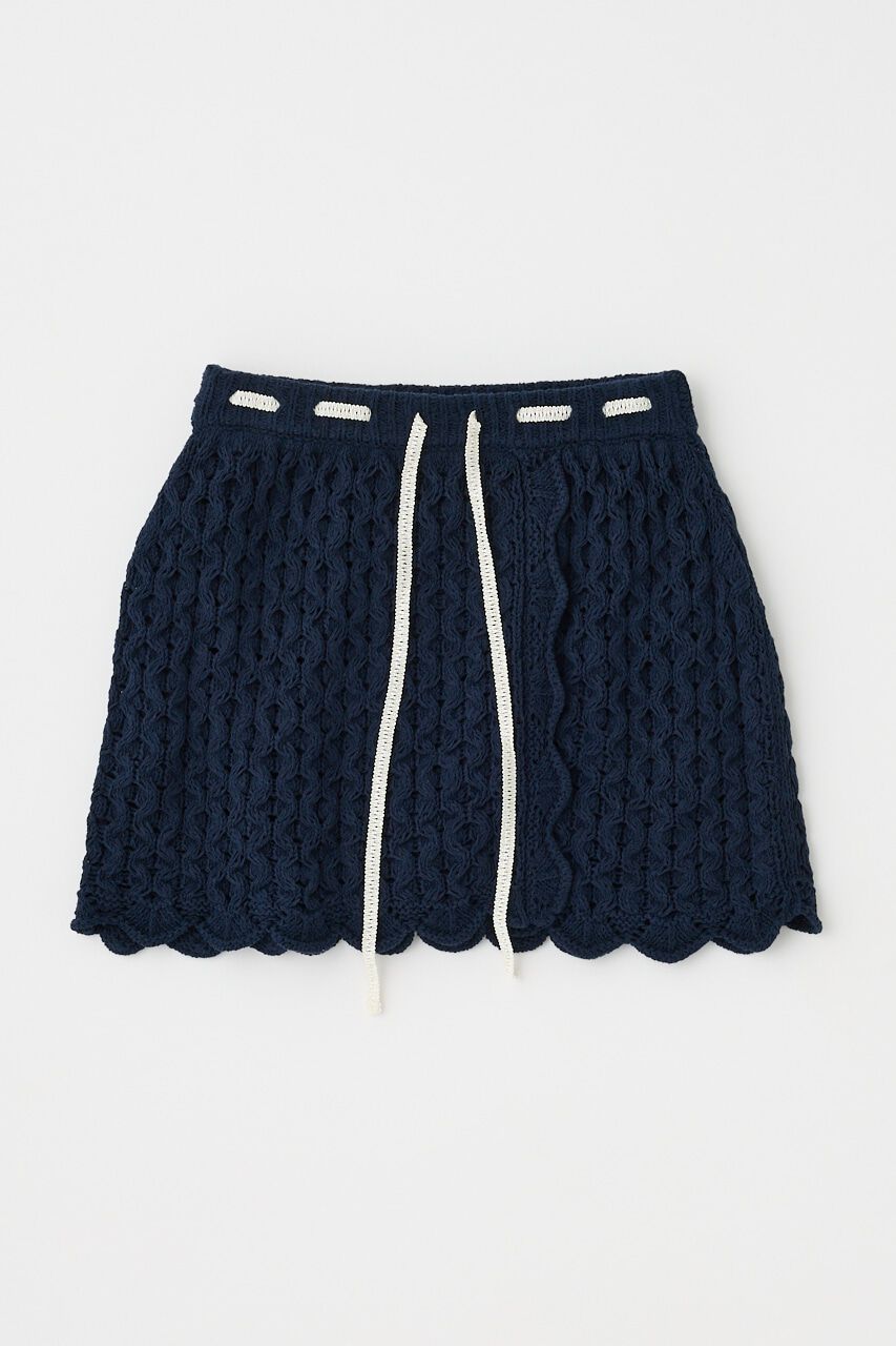 MOUSSY「OPENWORK ニットスカート」|スカート|NVY