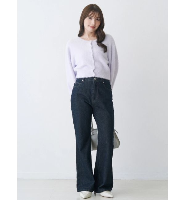 MERCURYDUO「ミニシャギークルーネックカーディガン」|カーディガン|