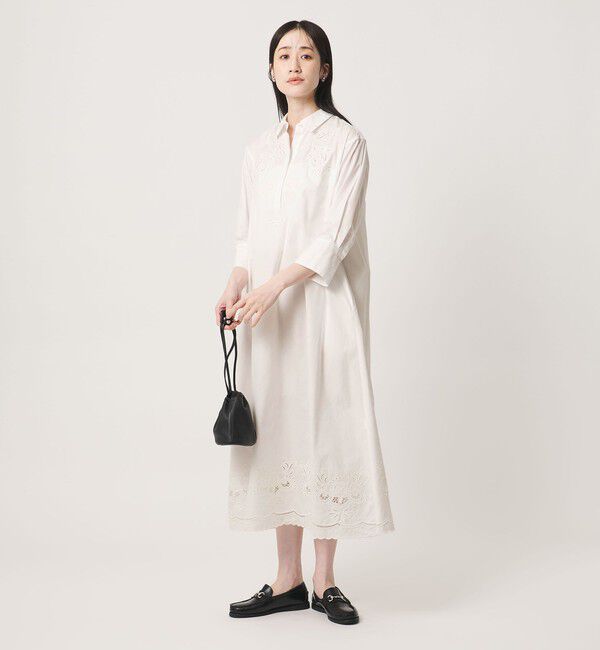 UNITED ARROWS「カットワーク シャツワンピース」|ワンピース|