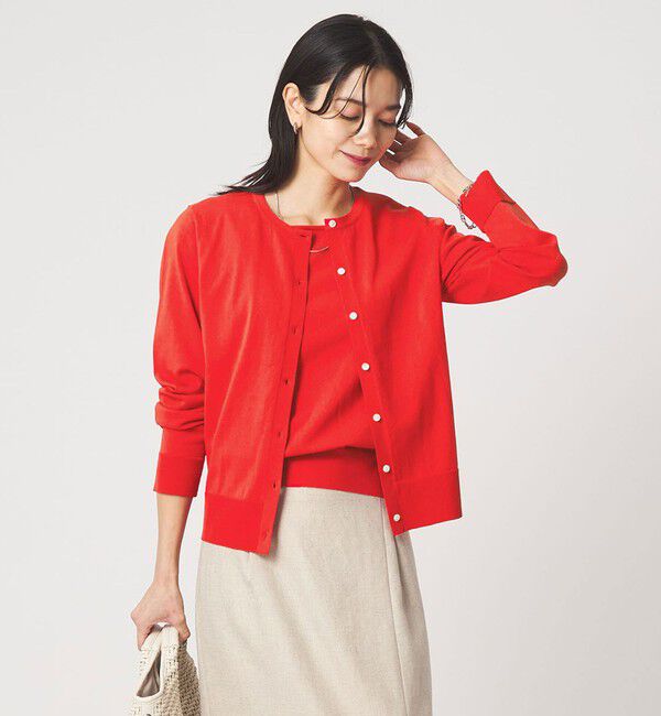 UNITED ARROWS green label relaxing「HIYOKE クルーネック ニット カーディガン マシンウォッシャブル 接触冷感 UVカット 遮熱」|カーディガン|