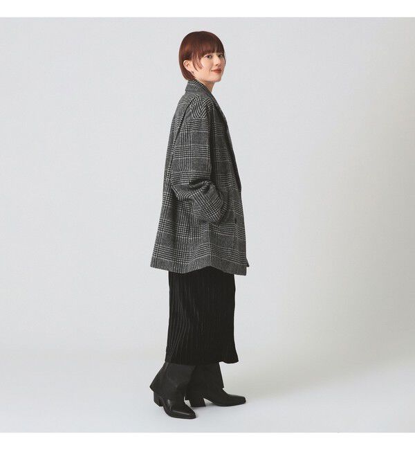 Ray BEAMS 「チェック ビーバー ダブル ハーフコート」|ダッフルコート|