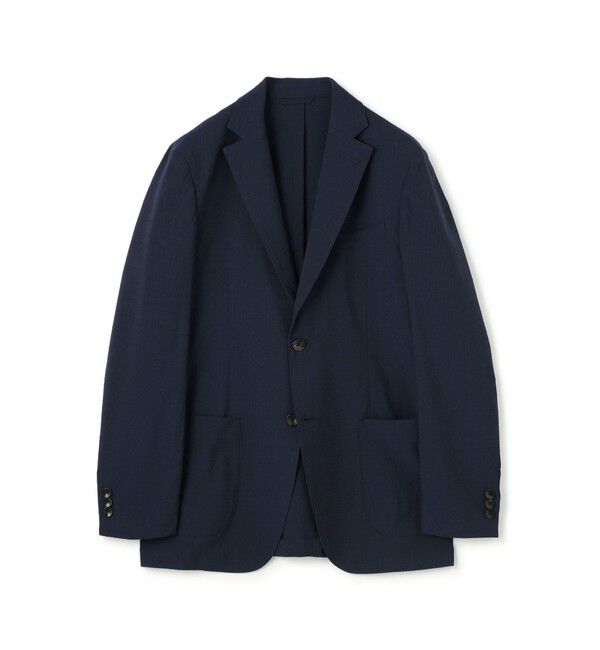 TOMORROWLAND MENS「ポリエステルウールサッカー シングルブレステッド2Bジャケット」|テーラードジャケット|69 ネイビー