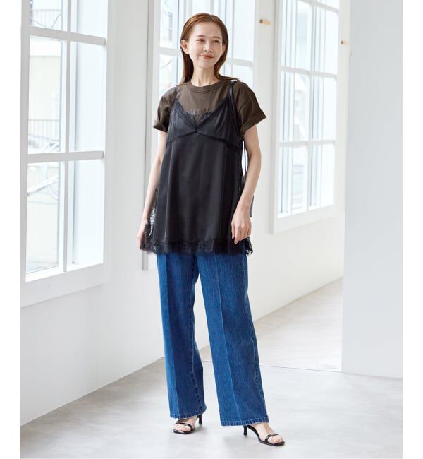 U by SPICK&SPAN「サテンレースキャミ」|キャミソール|