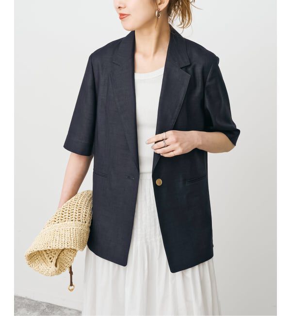 Spick and Span「《セットアップ可》ライトドライクロスシングルブレストジャケット」|テーラードジャケット|