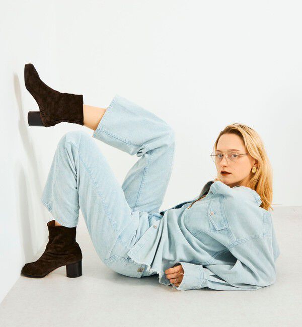 Rie Miller「【RM denim】センタープレスハイウエストパンツ」|デニム|