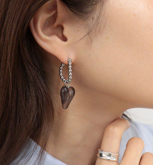 fredy emue「ボールフープ&times;クリアハートピアス」|ピアス|