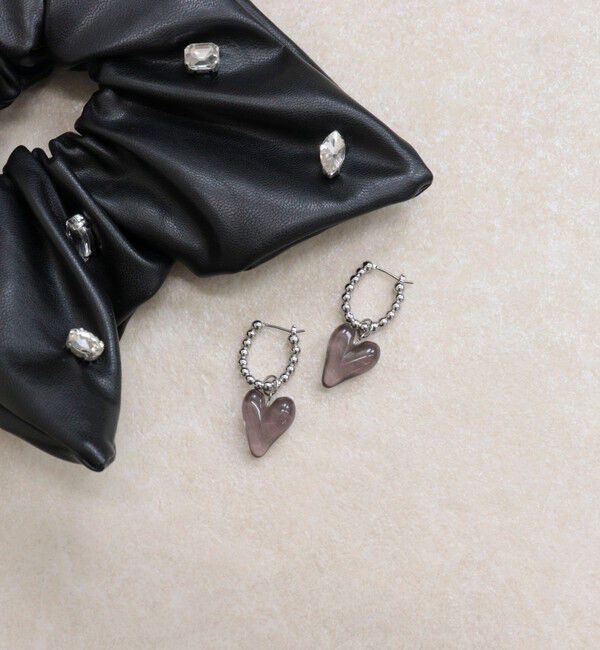 fredy emue「ボールフープ&times;クリアハートピアス」|ピアス|
