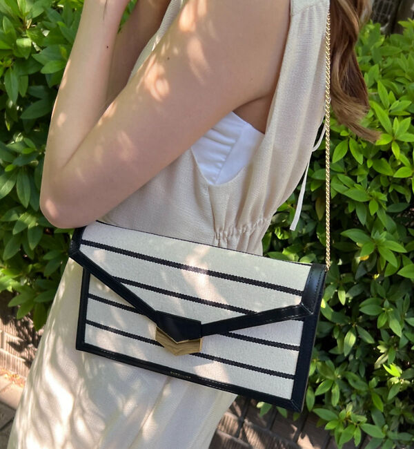 Rouge vif「【DEMELLIER/デメリエー】LondonClutch クラッチバッグ」|クラッチバッグ|ストライプ