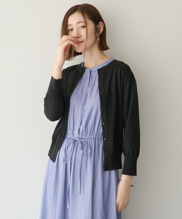 YECCA VECCA「＜洗濯機洗い可＞マシンウォッシャブルカーディガン②」|カーディガン|Black