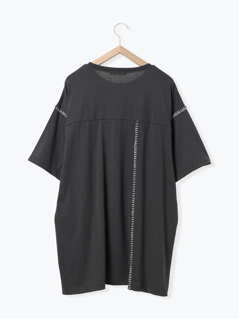 Samansa Mos2 blue「◎【接触冷感】切替ステッチチュニック」|Tシャツ・カットソー|