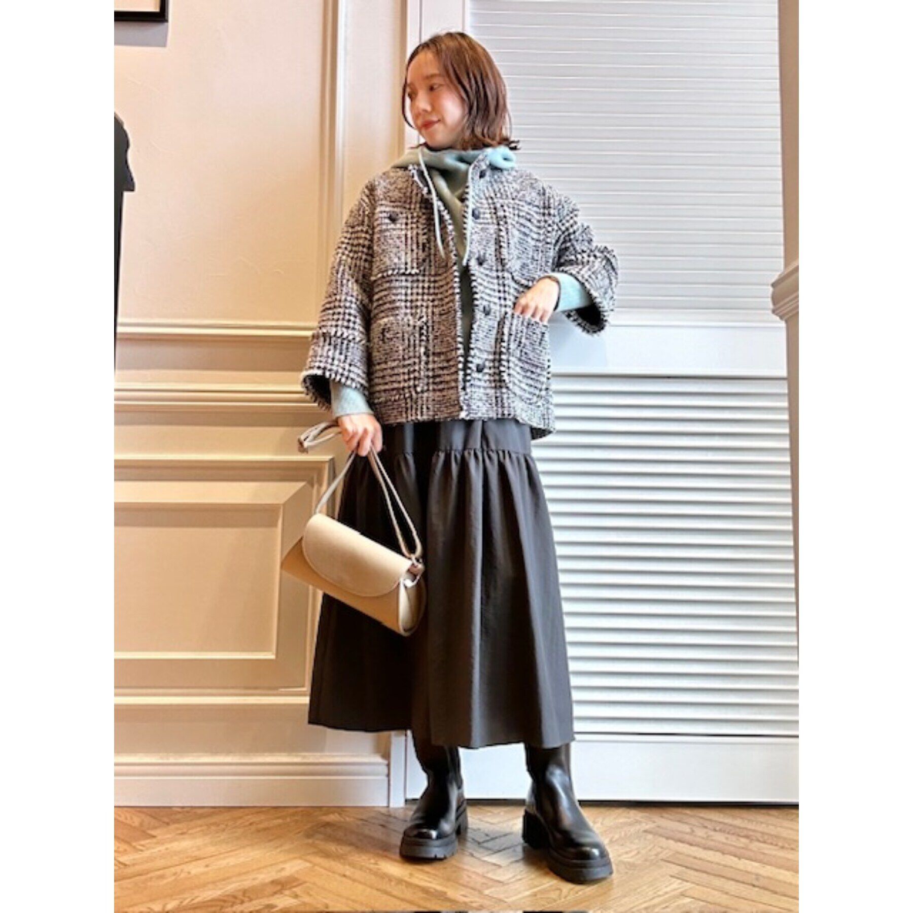 DRESSTERIOR「バックジップ切り替えボリュームスカート」|スカート|