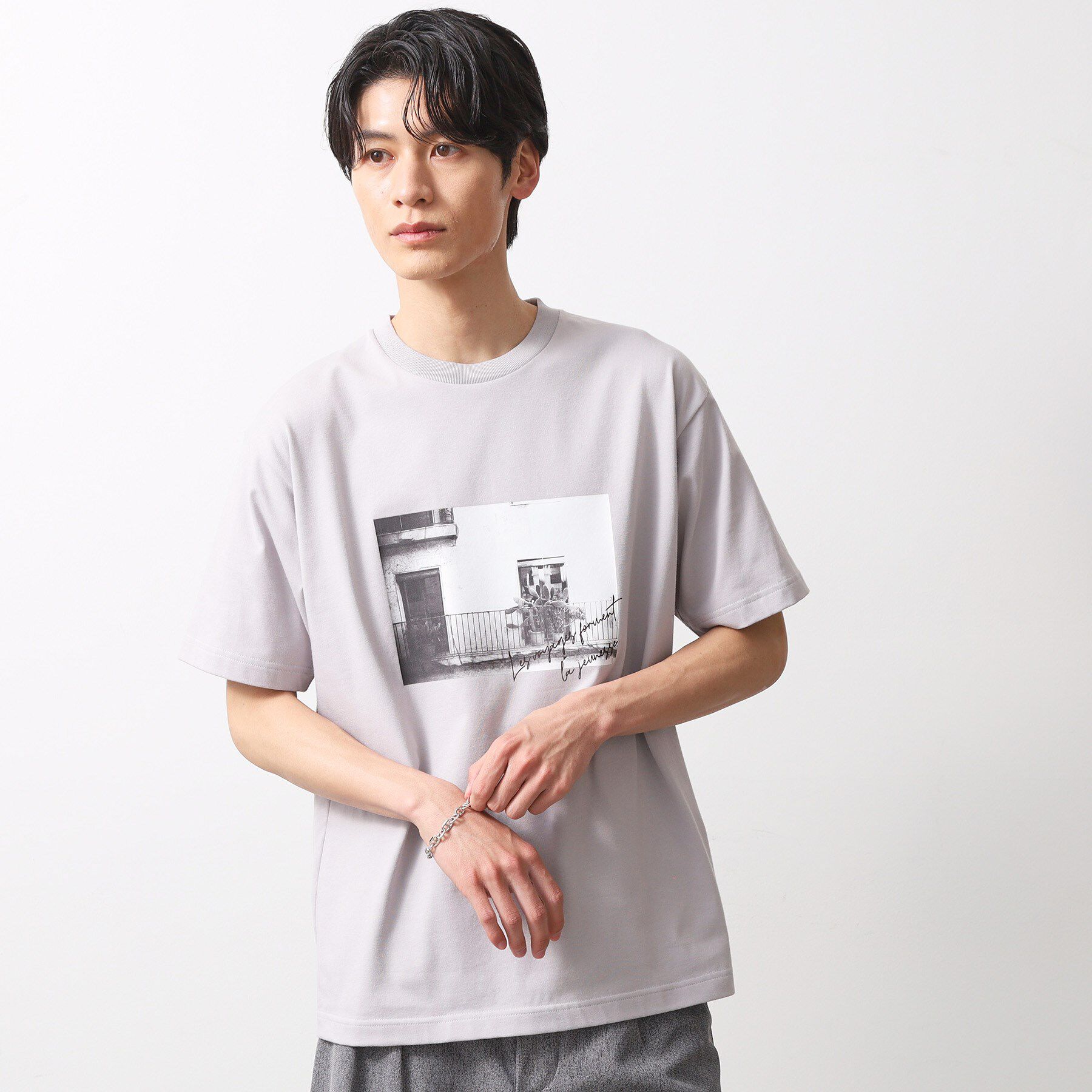 THE SHOP TK「【旅するTシャツ】フォトプリント 洗濯機OK/サスティナブル」|Tシャツ・カットソー|ライトグレー(011