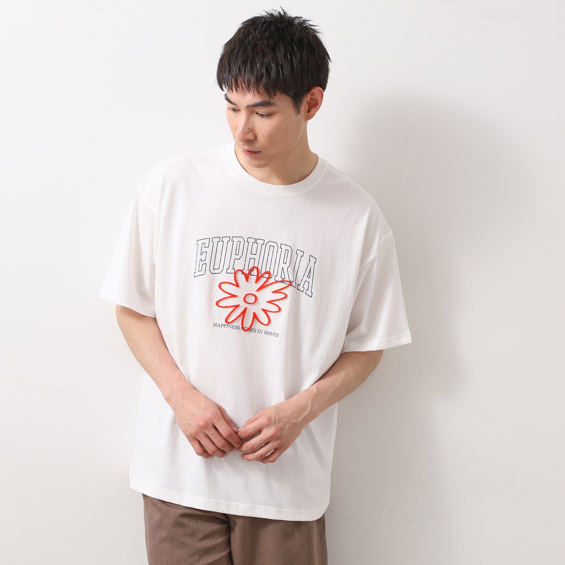 THE SHOP TK「刺繍ロゴ半袖Ｔシャツ　洗濯機OK/ユニセックス」|Tシャツ・カットソー|