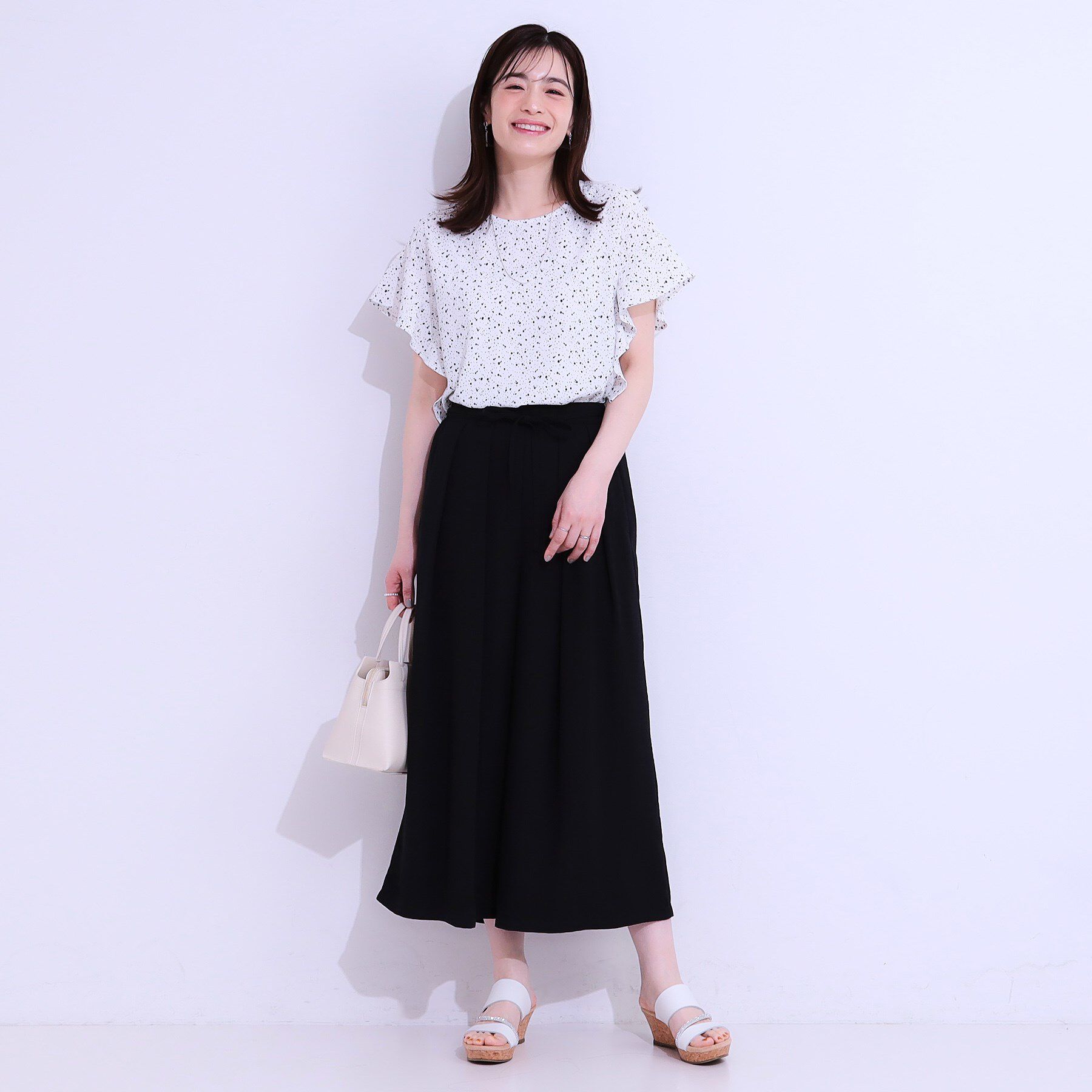 SHOO･LA･RUE「【イージーケア/洗える/S-LL】大人フェミニン お袖フリルブラウス」|シャツ・ブラウス|