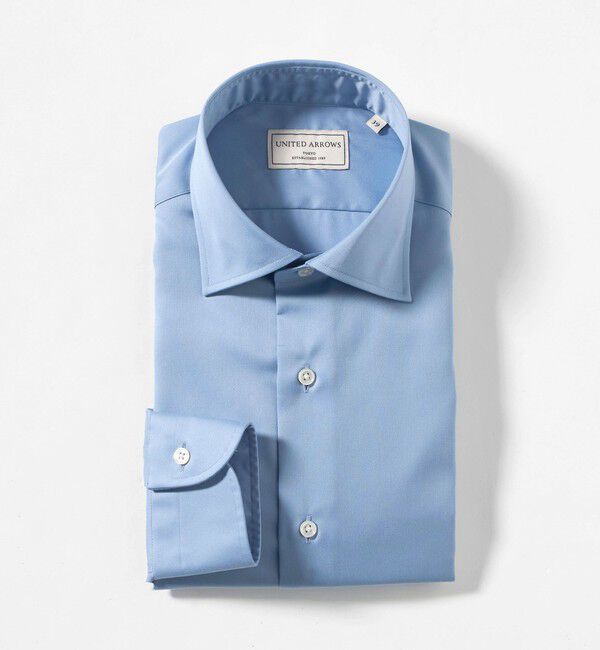 UNITED ARROWS「イージーケア AG ツイル セミワイドカラーシャツ -抗菌防臭-」|シャツ・ブラウス|LT.BLUE