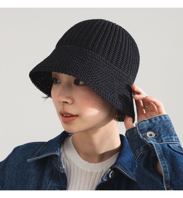 Demi-Luxe BEAMS 「〈WOMEN〉KIJIMA TAKAYUKI /  ポリエステル 和紙ニット メトロハット」|ハット|BLACK